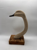 carved swan head