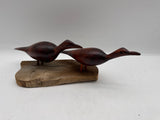 folky hand carved twin shorebirds running position