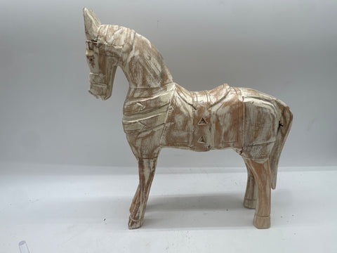 Handcarved white horse