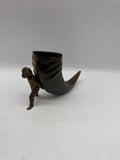 Italian vintage horn vase brass