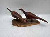folky hand carved twin shorebirds running position