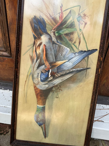 original watercolor of hanging mallard