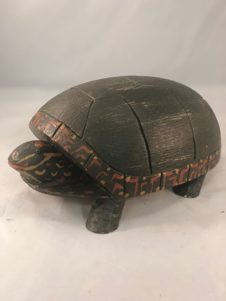 Hand carved life size turtle
