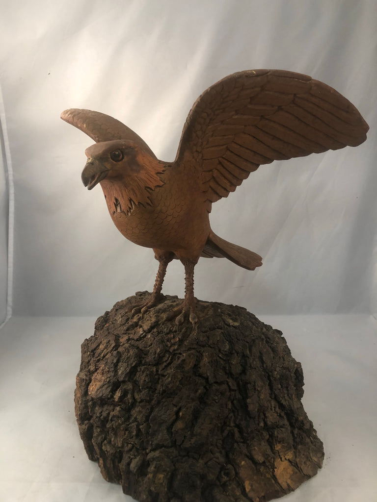 Hand carved hawk