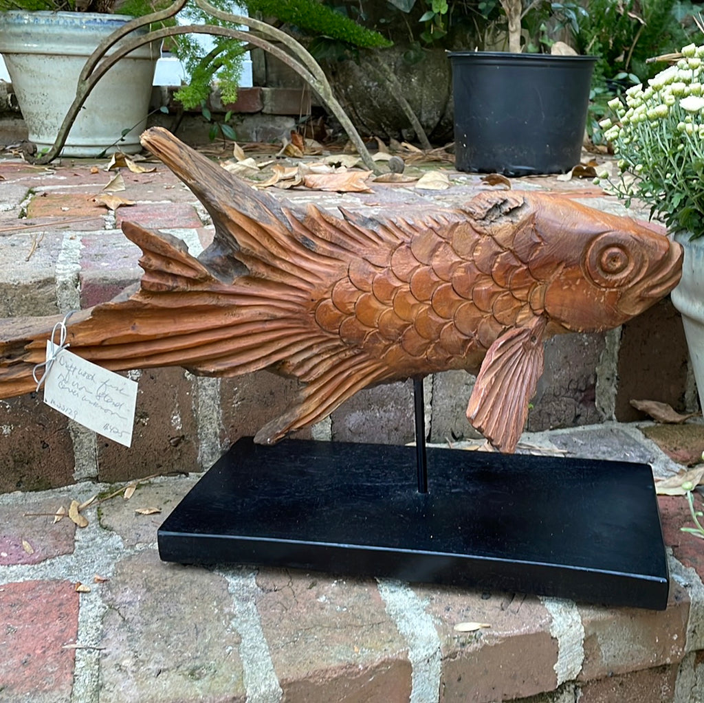 driftwood carved fish